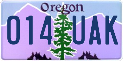 OR license plate 014UAK