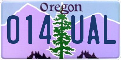 OR license plate 014UAL