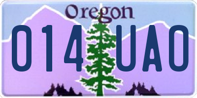 OR license plate 014UAO