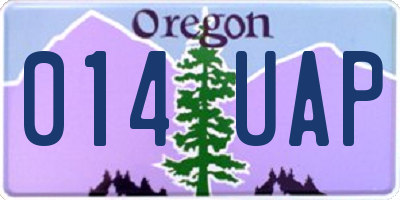 OR license plate 014UAP