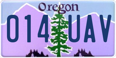 OR license plate 014UAV