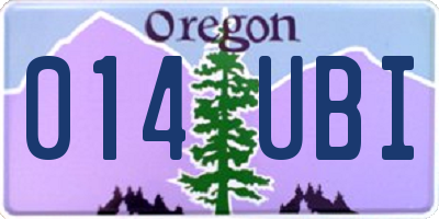 OR license plate 014UBI