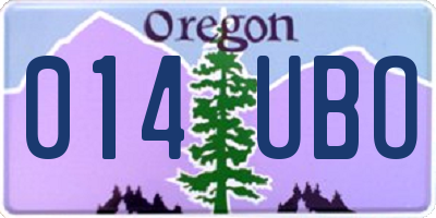 OR license plate 014UBO