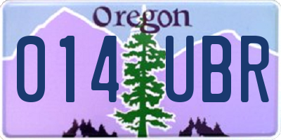 OR license plate 014UBR