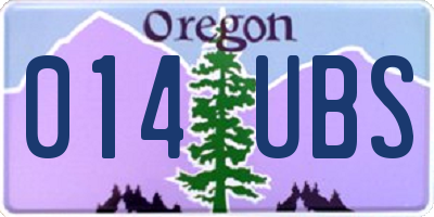 OR license plate 014UBS