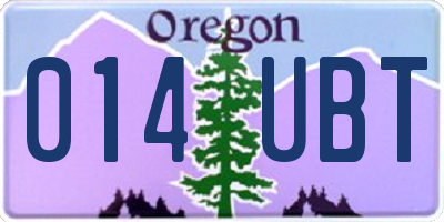 OR license plate 014UBT