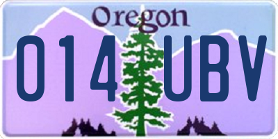 OR license plate 014UBV