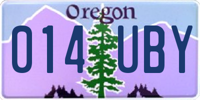 OR license plate 014UBY