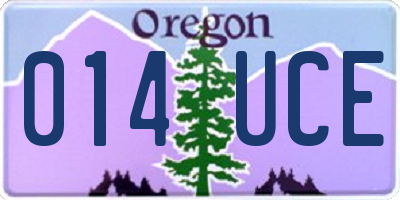 OR license plate 014UCE