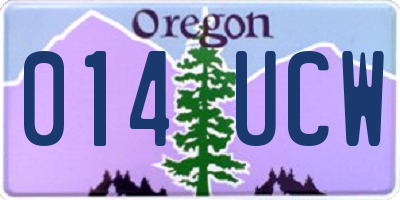 OR license plate 014UCW