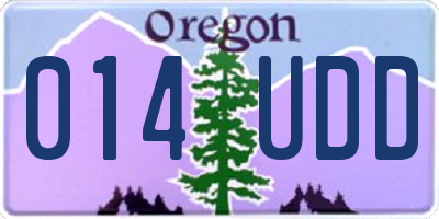 OR license plate 014UDD