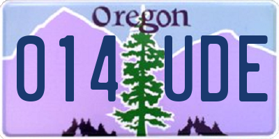 OR license plate 014UDE