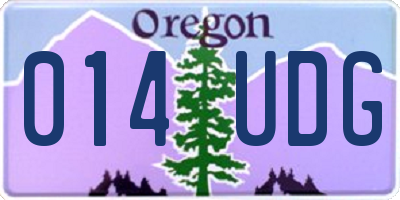 OR license plate 014UDG