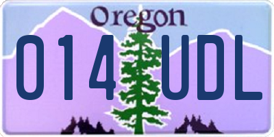 OR license plate 014UDL