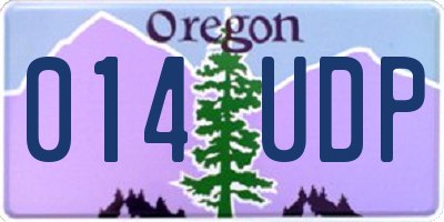 OR license plate 014UDP