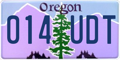 OR license plate 014UDT