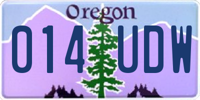 OR license plate 014UDW