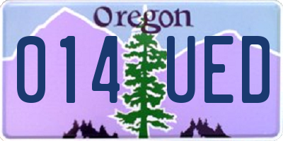 OR license plate 014UED