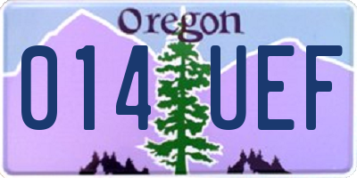 OR license plate 014UEF