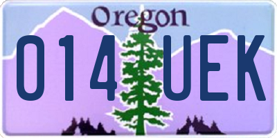 OR license plate 014UEK