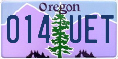 OR license plate 014UET