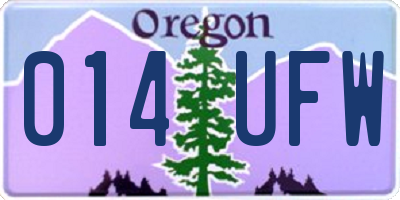 OR license plate 014UFW