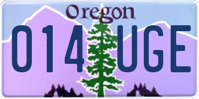 OR license plate 014UGE