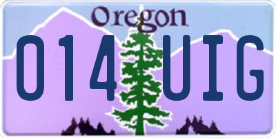OR license plate 014UIG
