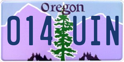 OR license plate 014UIN