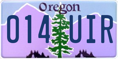 OR license plate 014UIR