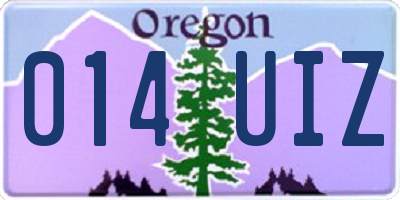 OR license plate 014UIZ