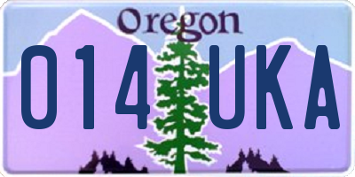 OR license plate 014UKA