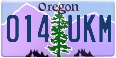 OR license plate 014UKM
