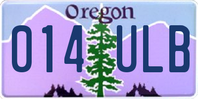 OR license plate 014ULB