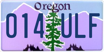 OR license plate 014ULF