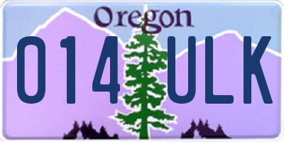 OR license plate 014ULK