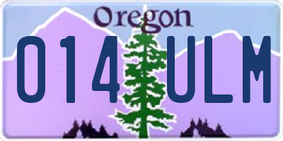 OR license plate 014ULM