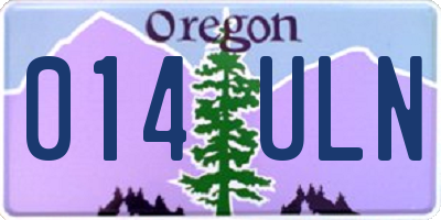 OR license plate 014ULN