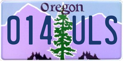 OR license plate 014ULS