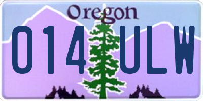 OR license plate 014ULW