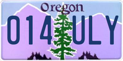 OR license plate 014ULY