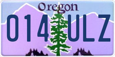 OR license plate 014ULZ