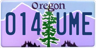 OR license plate 014UME