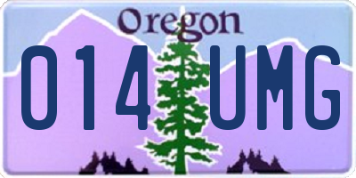 OR license plate 014UMG