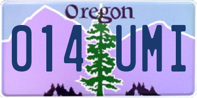 OR license plate 014UMI