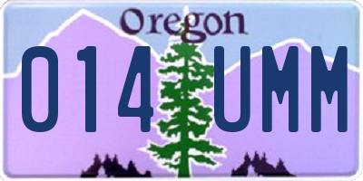 OR license plate 014UMM