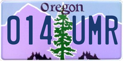 OR license plate 014UMR