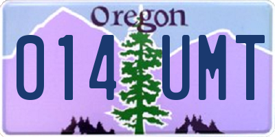 OR license plate 014UMT