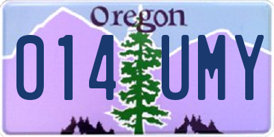 OR license plate 014UMY
