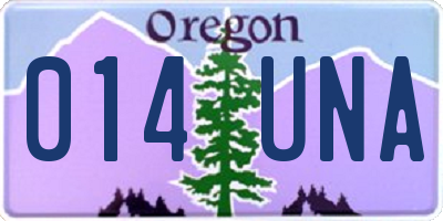 OR license plate 014UNA